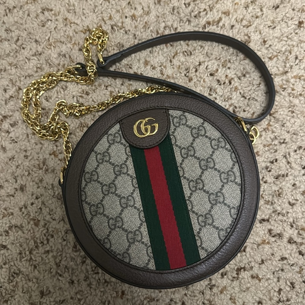 AUTHENTIC Gucci cross body with gold chain
